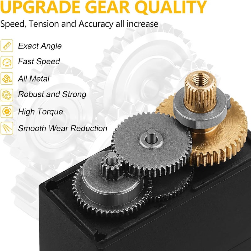 Beffkkip 4Pcs MG995 55G Micro Servo Motor Metal Geared Motor Kit for RC Car Robot Helicopter, Mini Servos for Arduino Project - Image 2